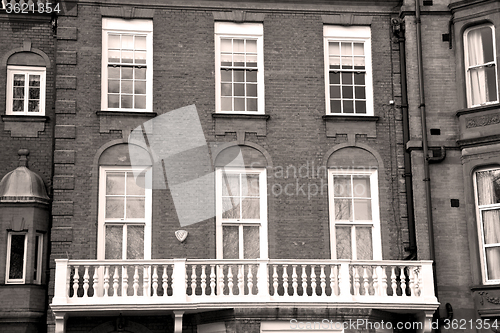 Image of window in europe london old red brick wall and      historical 