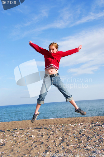 Image of Girl child jumping