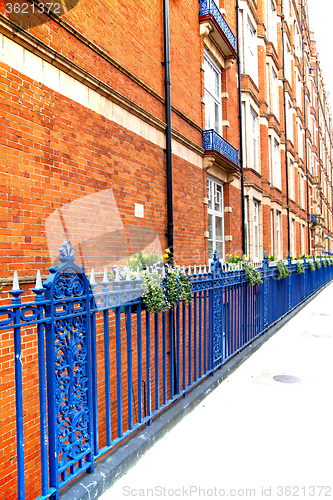 Image of old window in europe london  red brick wall     and      histori
