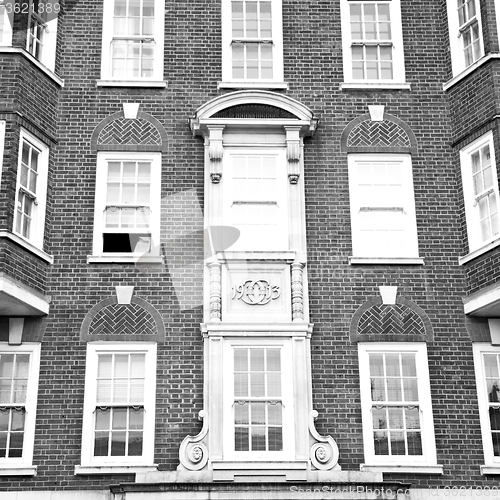 Image of window in europe london old red brick wall and      historical 