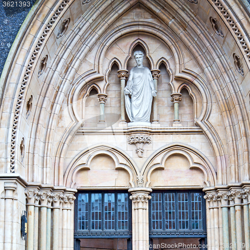 Image of door southwark  cathedral in london england old construction and