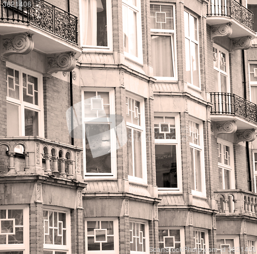 Image of window in europe london old red brick wall and      historical 