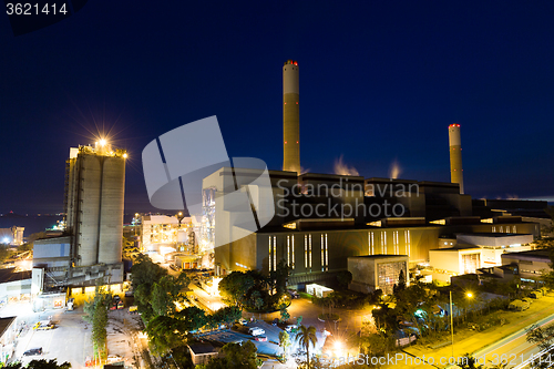 Image of Cement Plant at night