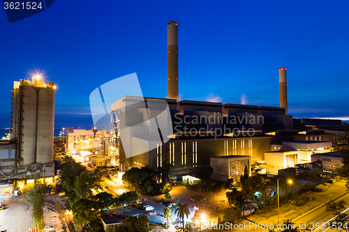 Image of Cement plant at night