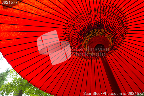 Image of Traditional paper red umbrella