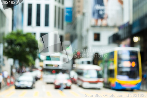 Image of Blurred ivew of Hong Kong city in central district 