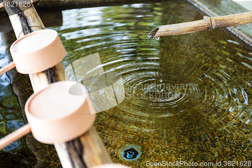 Image of Water purification at entrance of the Japanese temple