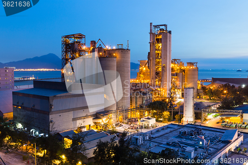 Image of Cement Plant at night