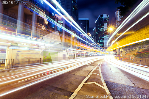 Image of Traffic in Hong Kong at night