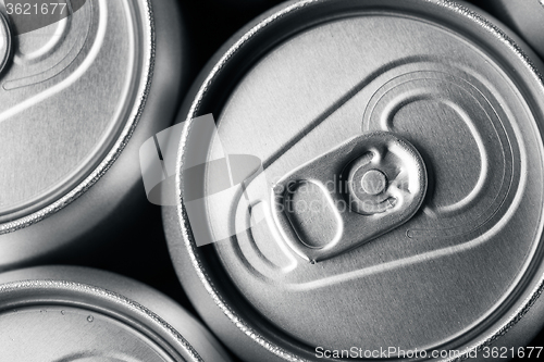 Image of A group of aluminum drinks cans