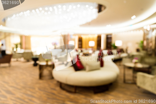 Image of Abstract blurred background of modern meeting hall