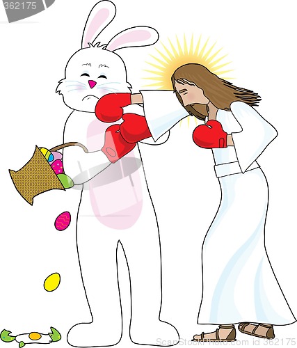 Image of Jesus versus The Bunny