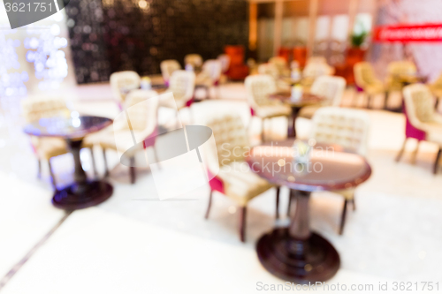 Image of Coffee shop blur background with bokeh image