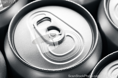 Image of Tops of drink cans