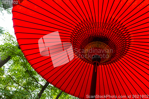 Image of Red oriental paper umbrella 