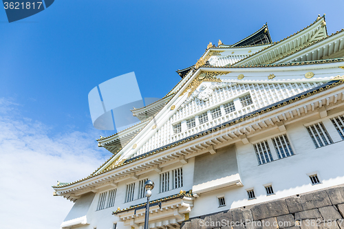 Image of Osaka castle with clear sky