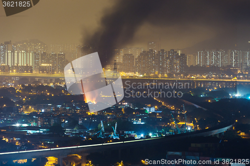 Image of Fire accident in city