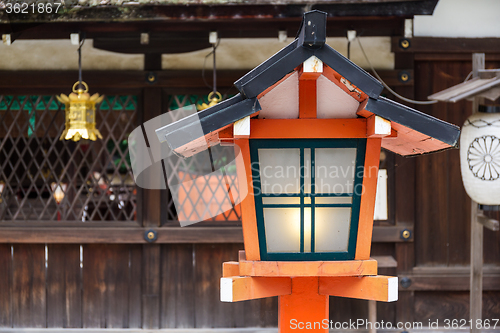 Image of Red lantern in traditional japanese temple