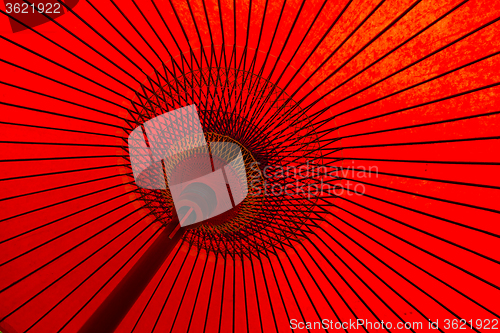 Image of Red oriental paper umbrella