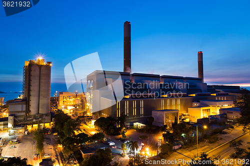 Image of Cement Plant during sunset