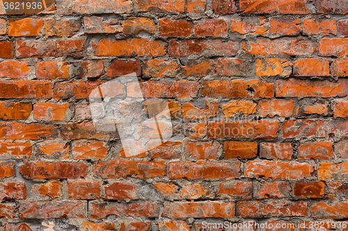 Image of Ancient red brick wall