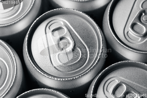 Image of Fresh cold cans of soft drink