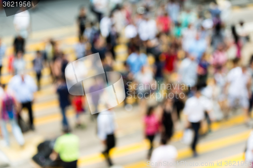 Image of Busy Crossing Street in Hong Kong