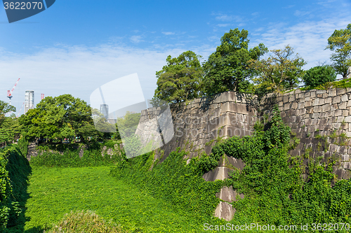 Image of Wall fence of osaka castle in Japan