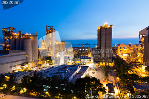 Image of Cement Plant and power sation during sunset