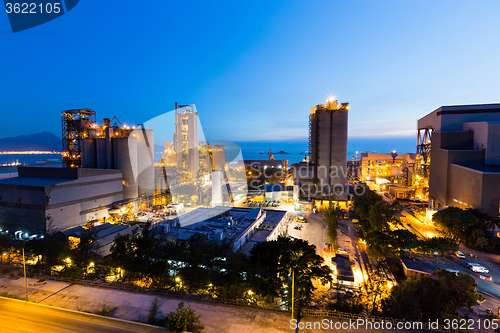 Image of Cement Plant at night