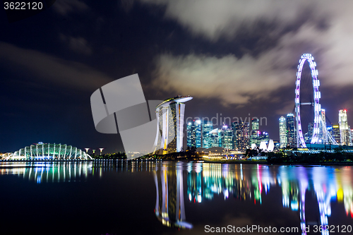 Image of Singapore city skyline at night