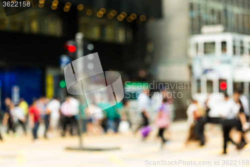 Image of Busy pedestrian crossing at Hong Kong