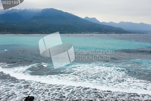 Image of Seascape and mountain