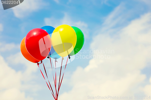 Image of Multicolored balloons in the city festival