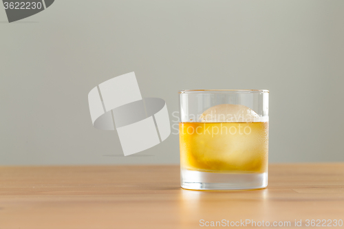 Image of Glass of whiskey and ice