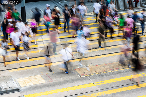 Image of Busy pedestrian crossing in Hong Kong 