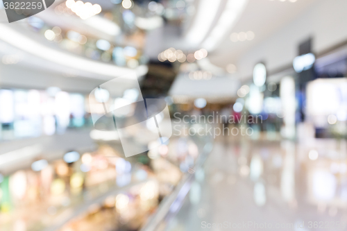 Image of Blurred image of shopping mall and people