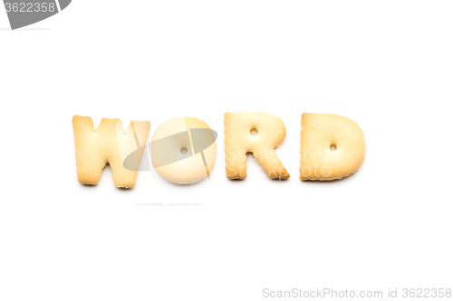 Image of Word cookie isolated on white background 