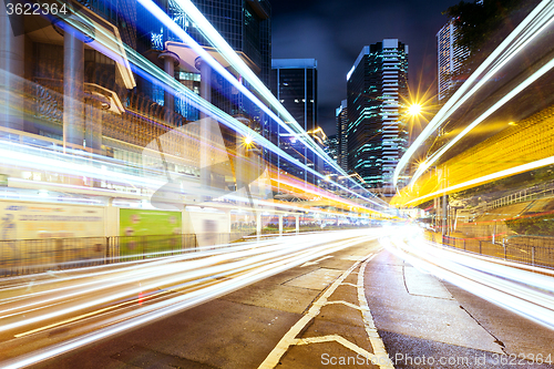 Image of Traffic in Hong Kong at night