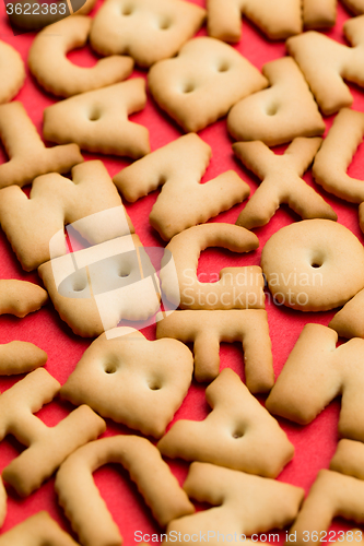 Image of Cookie text over red background