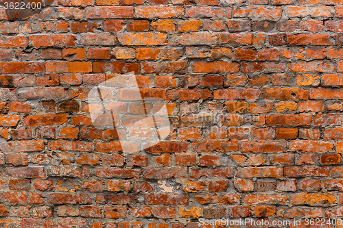 Image of Old red brick wall