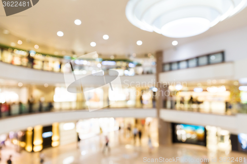 Image of Blurred image of shopping mall with bokeh