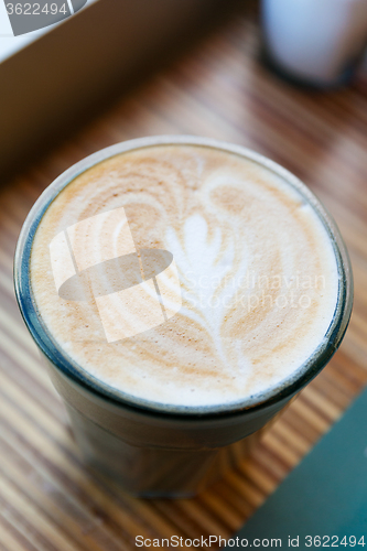 Image of Coffee with heart pattern 