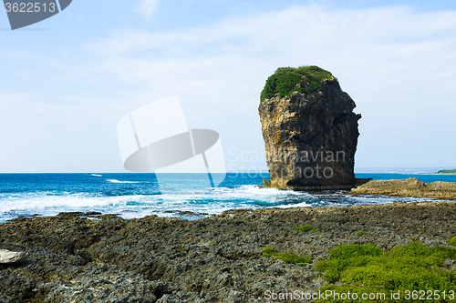 Image of Seascape with rock and stone