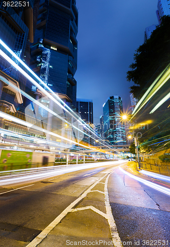 Image of Hong Kong traffic at night