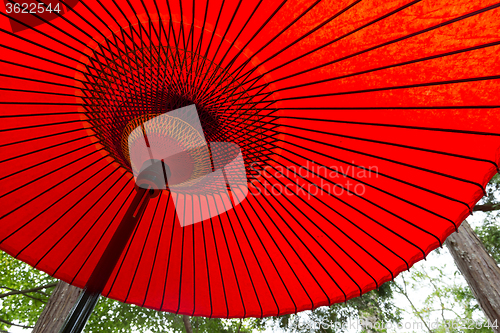 Image of Japanese traditional red umbrella