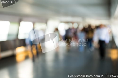 Image of Blur background of pedestrian in footbridge