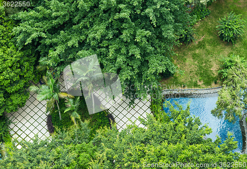Image of View from the top to the garden