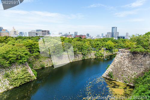 Image of Moat of Osaka Castle in Osaka, Japan 