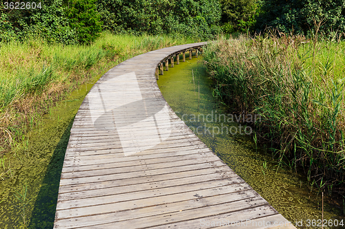 Image of Walkway through the lake